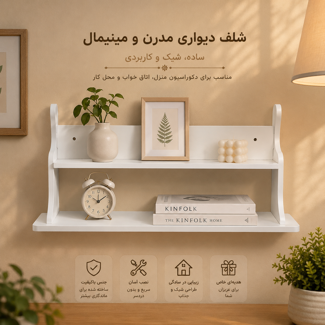 شلف دکوری دیواری _ در حد نو