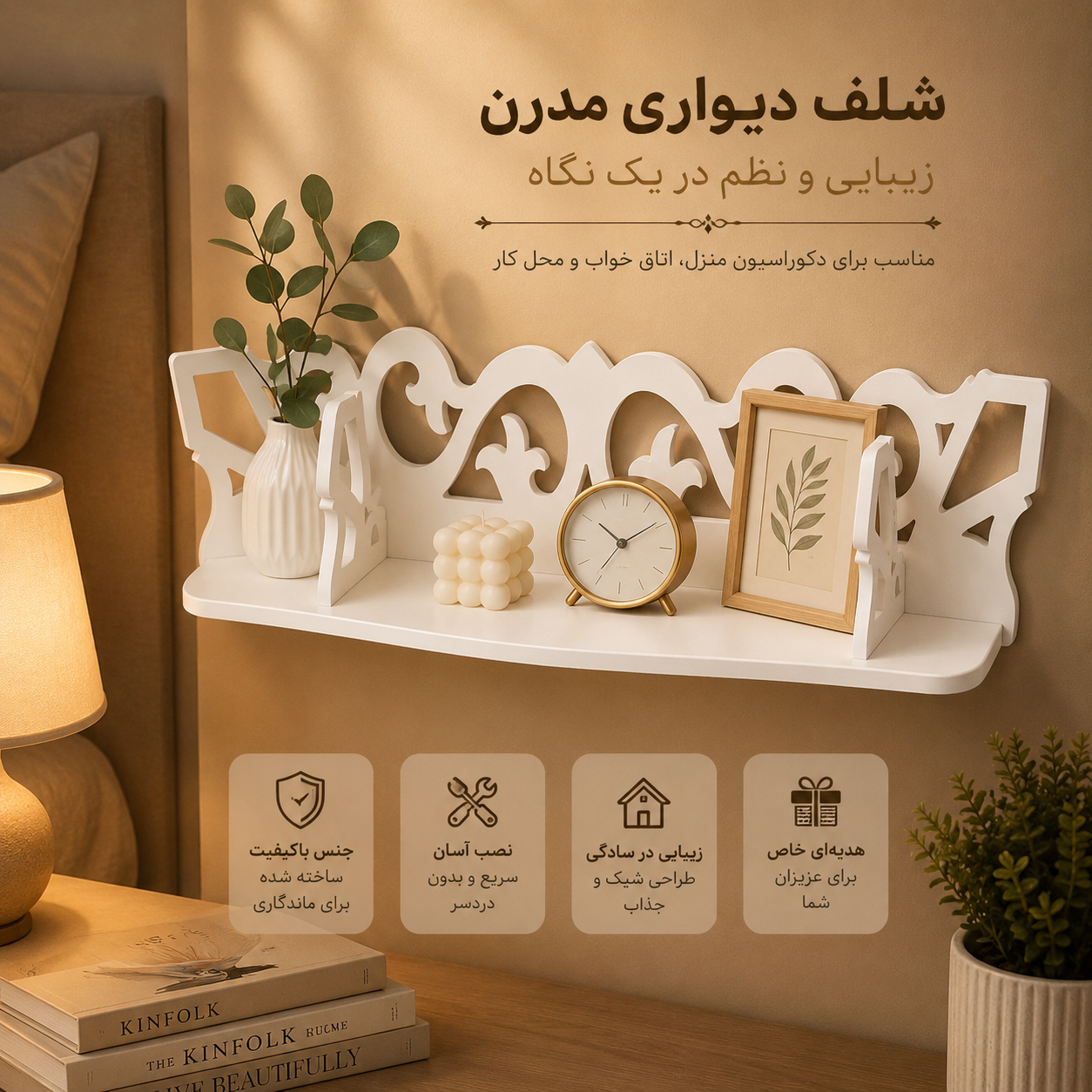 شلف و نظم دهنده دکوری دیواری _ استوک در حد نو