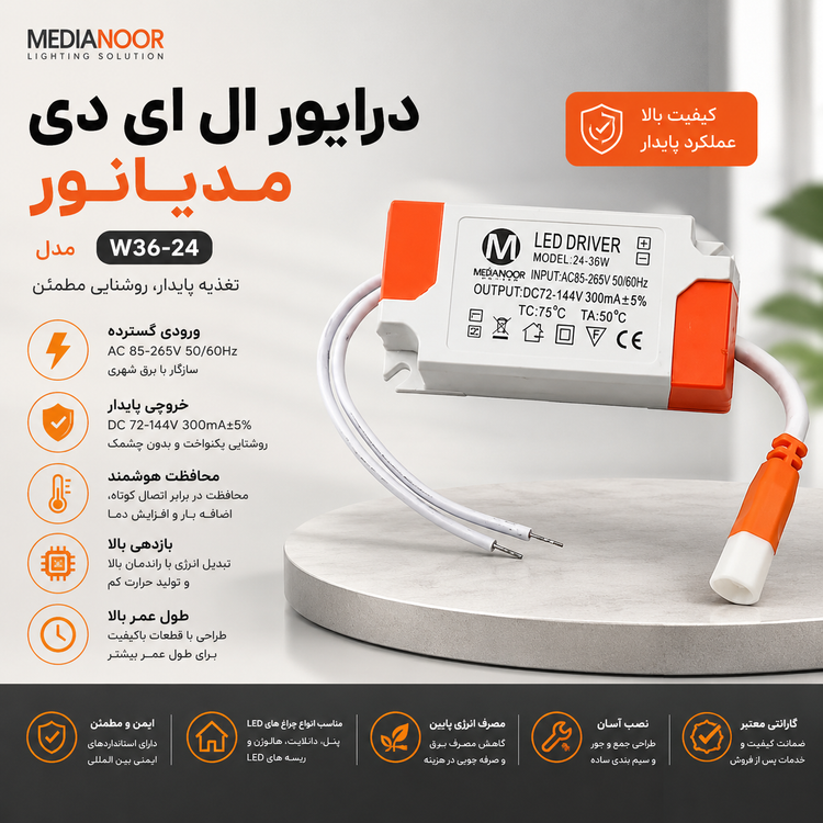 درایور ال ای دی مدیانور مدل w36_24