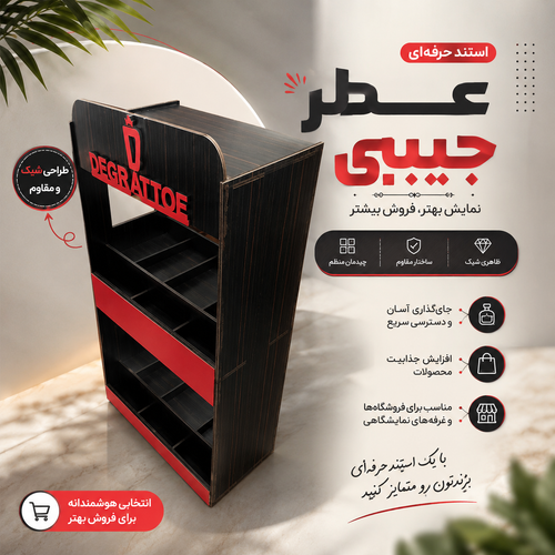 استند عطر جیبی ــ نظمدهنده شیک و کاربردی برای عطرهای کوچک