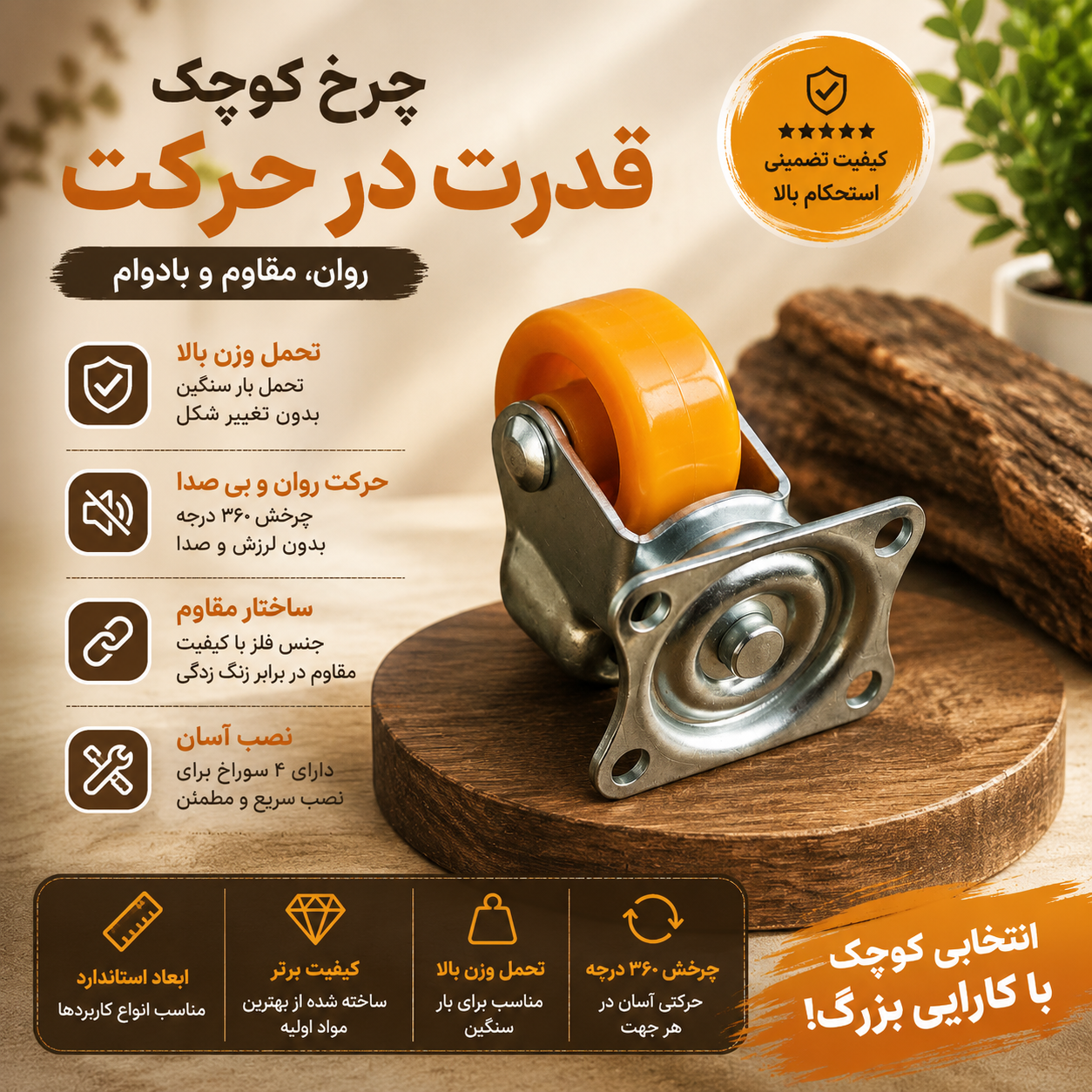 چرخ گردان صفحه‌ای پلی‌یورتان _ ۲ عددی