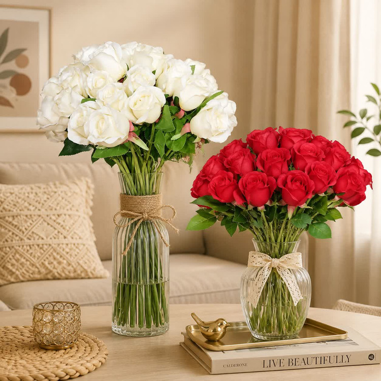 گل رز مصنوعی پارچهای _ گل تزئینی دکوراتیو