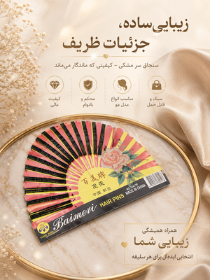 ست گیره تاشو و سنجاق سر مشکی _